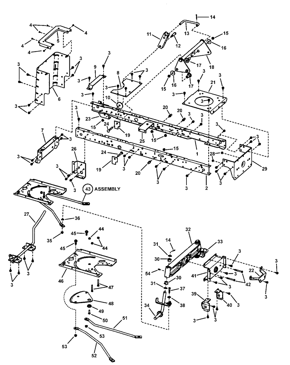 Main Frame Assembly - Hydro Drive Diagram and Parts List for 7800370-FLT185420 2008 Briggs and Stratton Lawn Tractor